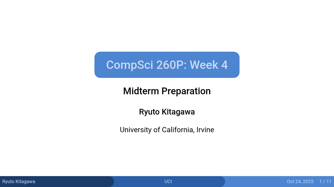 Fall 2025 Compsci 260P Week 04