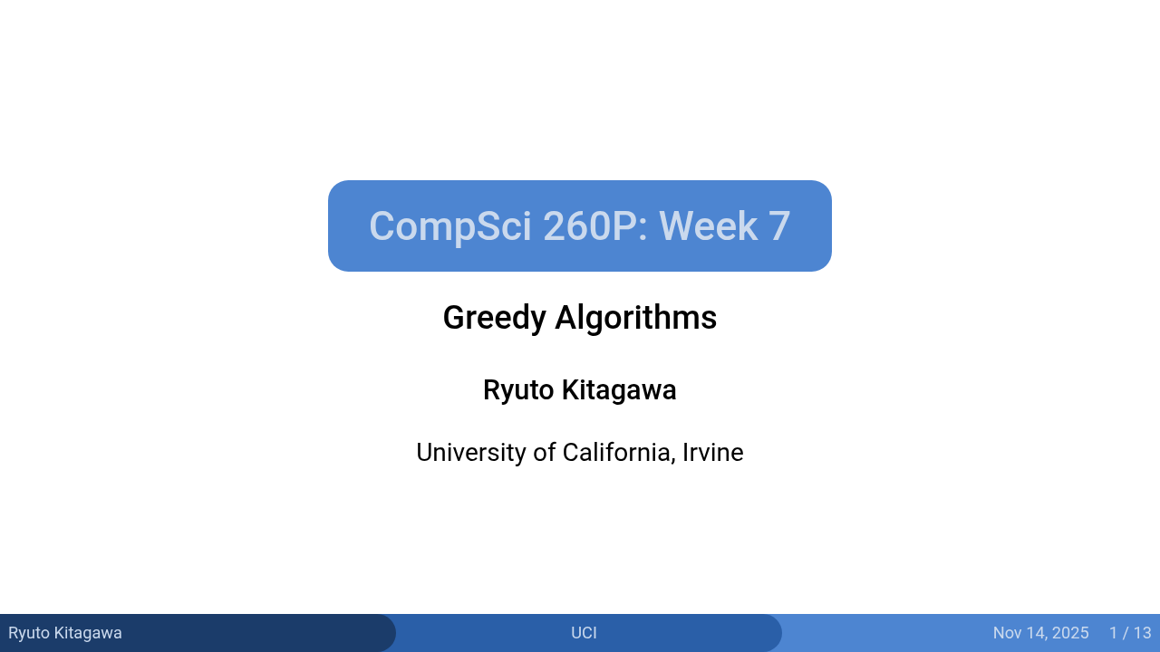 Fall 2025 Compsci 260P Week 07